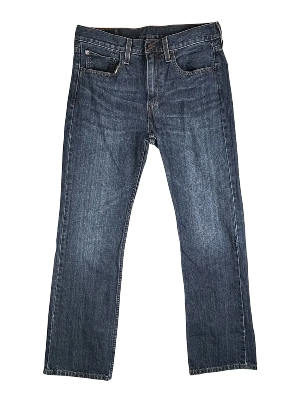 Levi’s 527 Jeans Mens 32X32 (Fit 32X31) Blue Slim Boot Cut Dark Wash Distressed